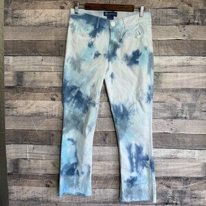 Democracy Sky Blue Tie-Dye Cropped Jeans